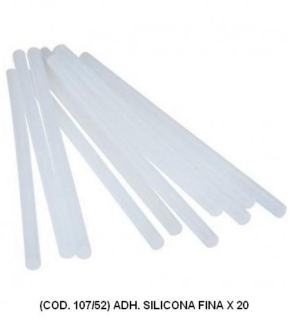 Adhesivo silicona fina x20 barras 20cm