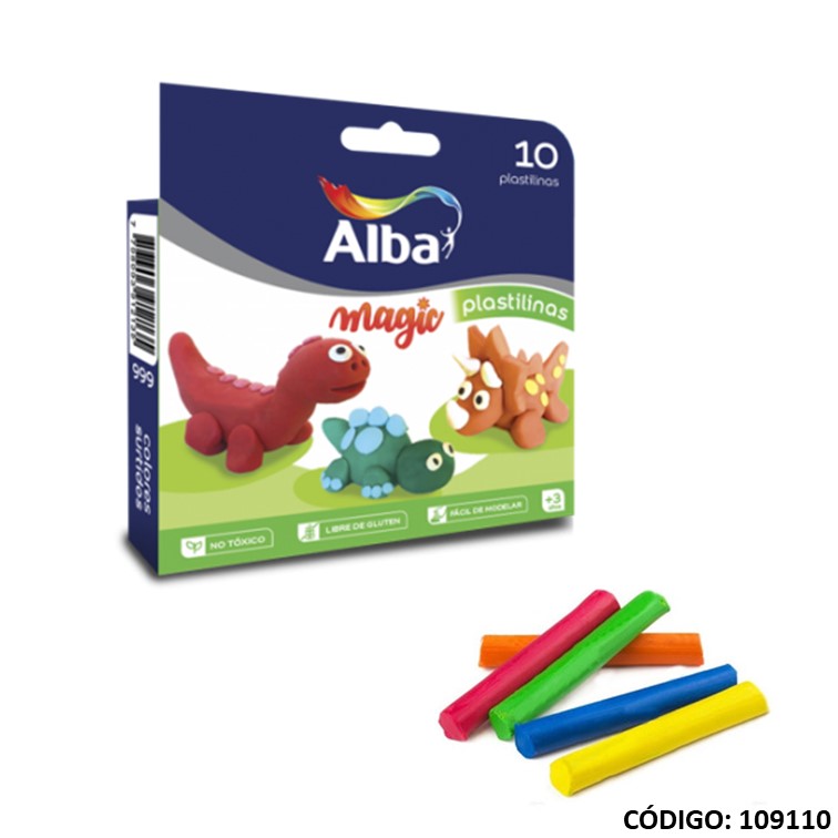 Plastilina alba surtida