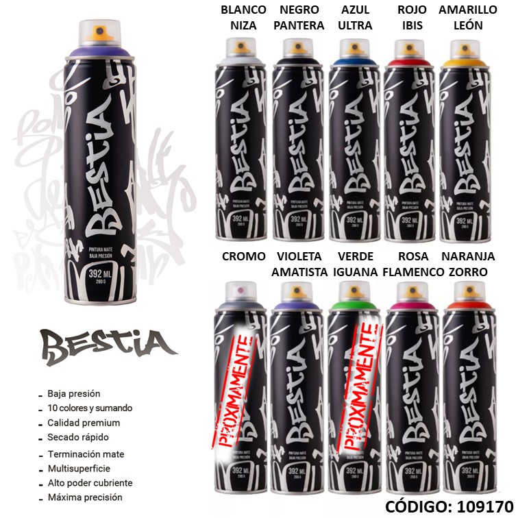 Artículo pint. aerosol alba bestia mate 392ml