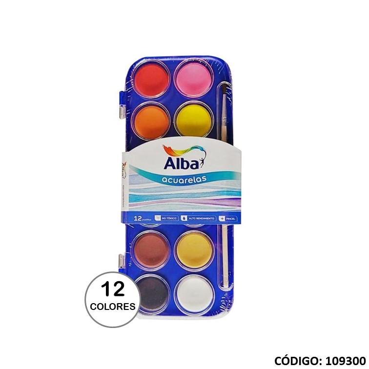 Acuarela alba x12 colores