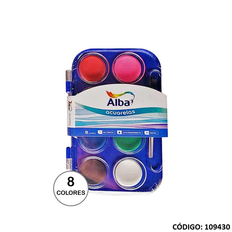 Acuarela alba x 8 colores