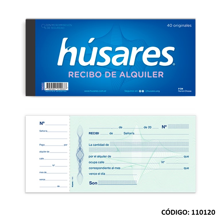 Talon husares recibo alquiler 1903