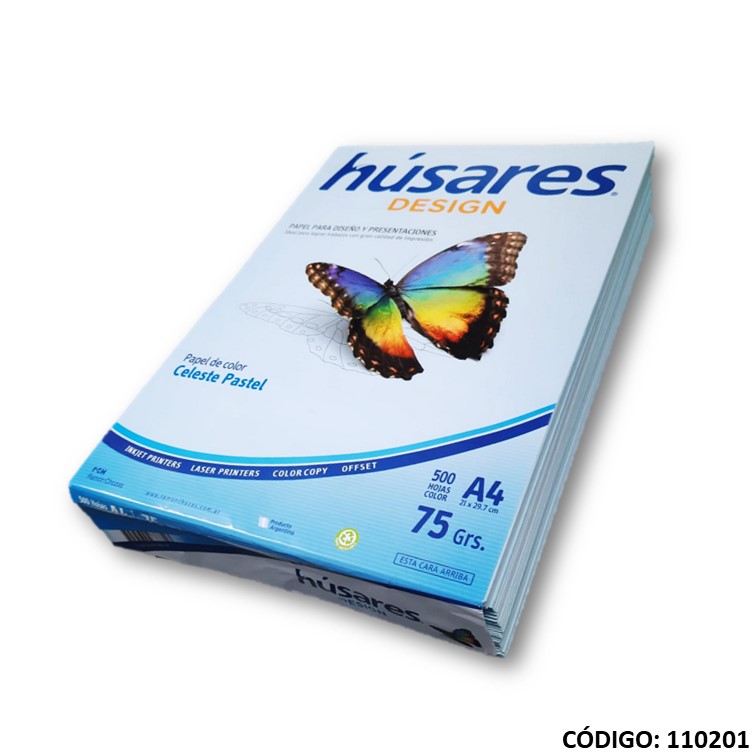 Resma color husares celeste a4 75g. x500