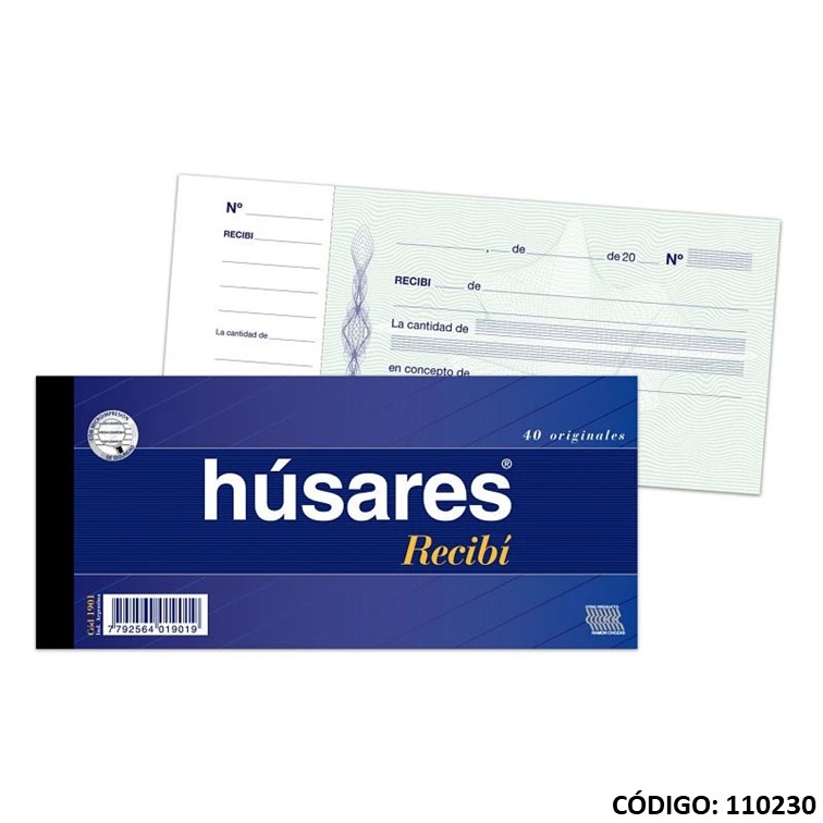 Talon husares recibo 22x10cm. 1901