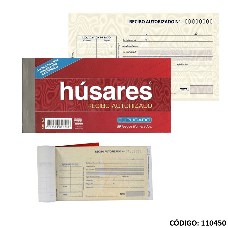 Talon husares recibo duplicado 1823