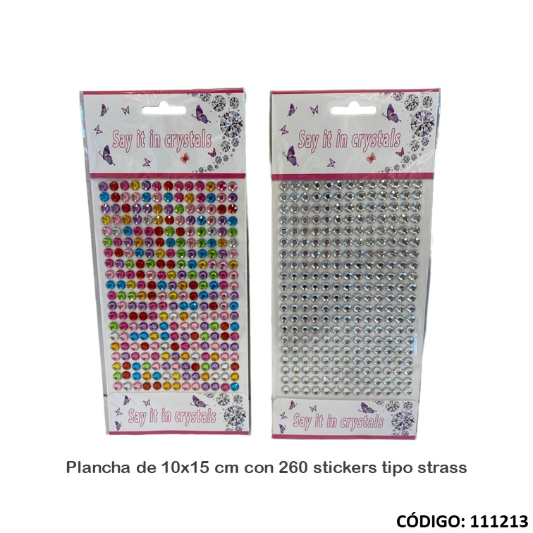 Stickers strass diamantes 10x15cm