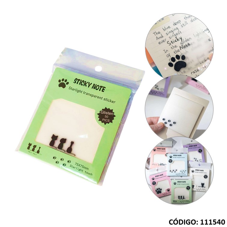 Nota-ad sticky note 75x75mm. transp. x50h. 8899