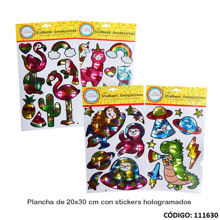Stickers hologramado 20x30cm 20166/7