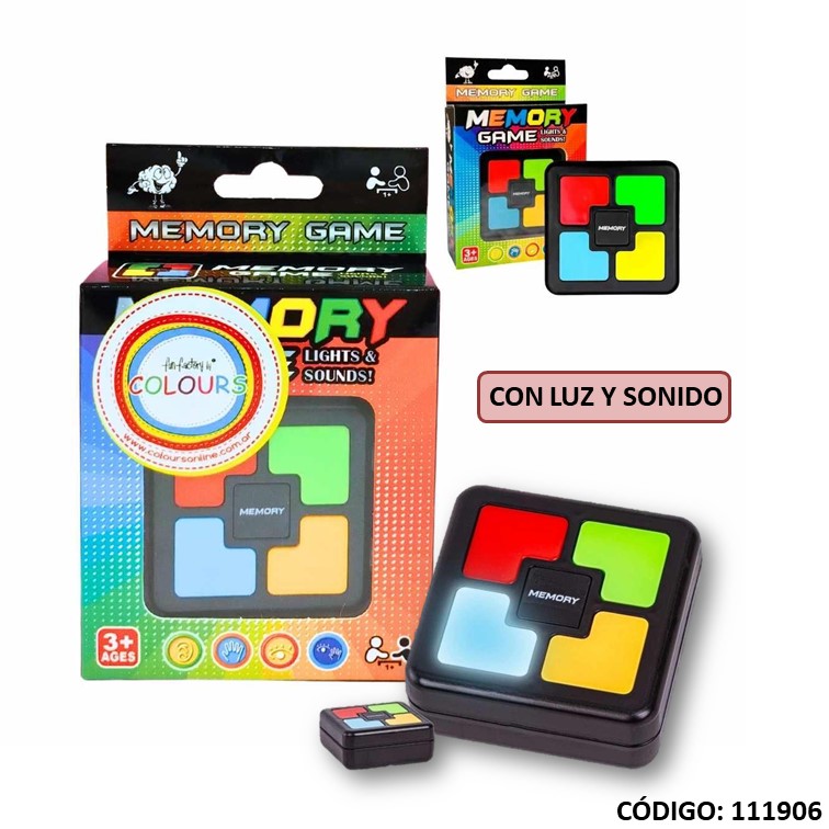 Juegos memory game c/luz cuadrado