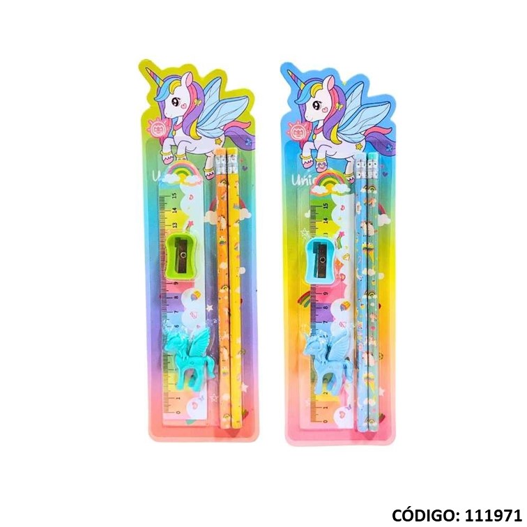 Fantasía set escolar unicornio x5piezas eb-267-28