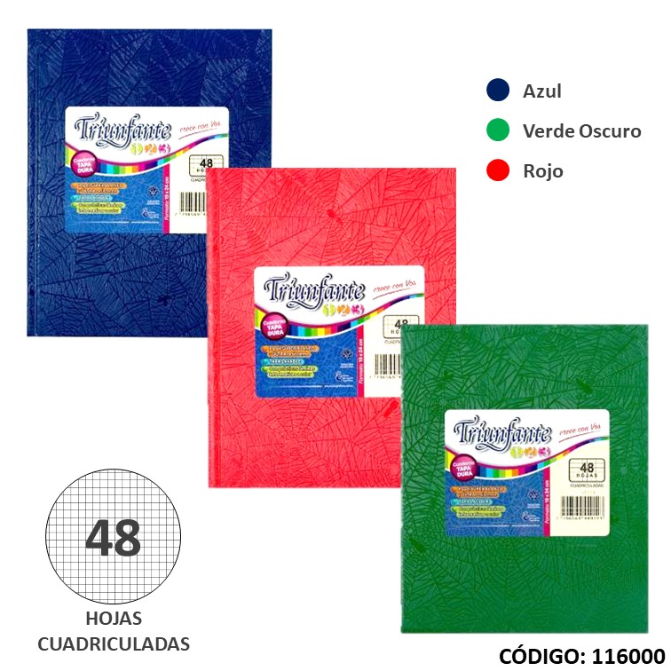 Cuaderno t/d triunf. 123 x48h. a/r/v