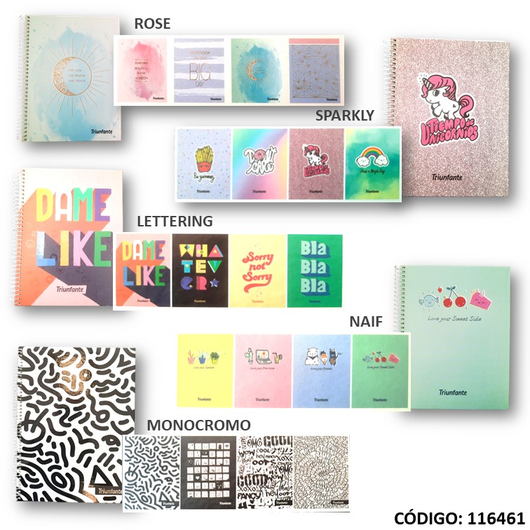 Cuaderno t/e 16x21 t/d triunf. fantasía x80h