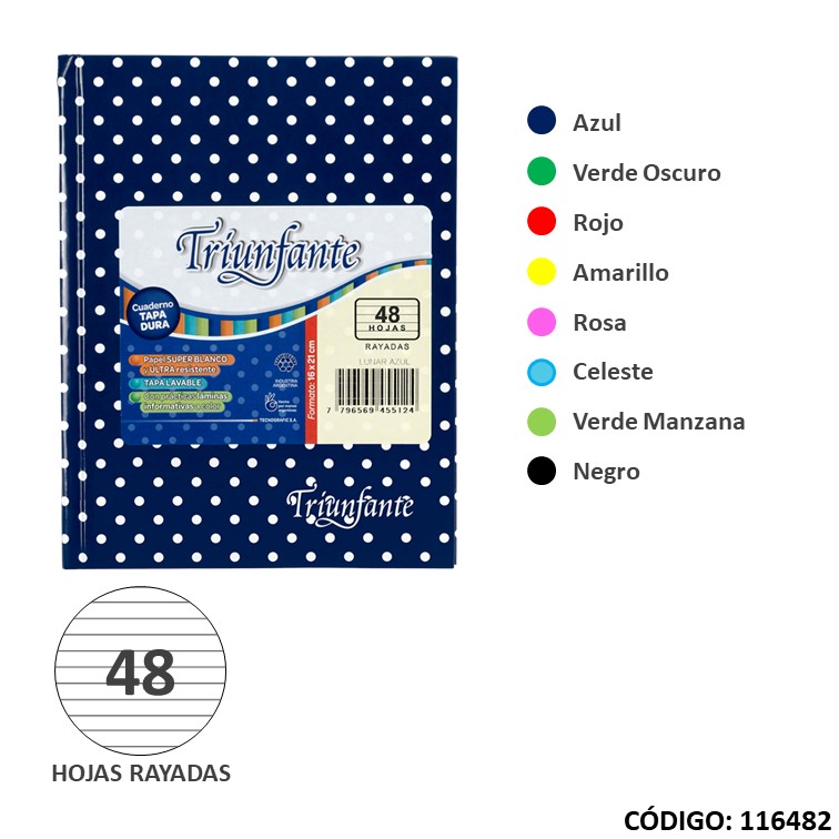 Cuaderno t/d triunf. lunares x48h. color