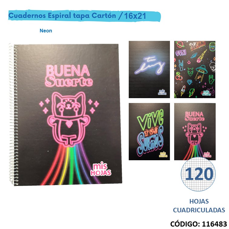 Cuaderno t/e 16x21 t/d mis hojas x120h