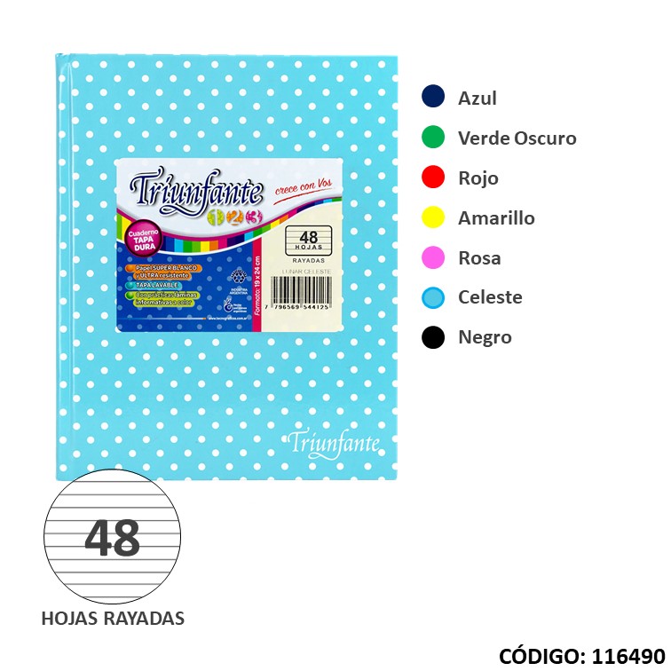 Cuaderno t/d triunf. 123 x48h. lunares