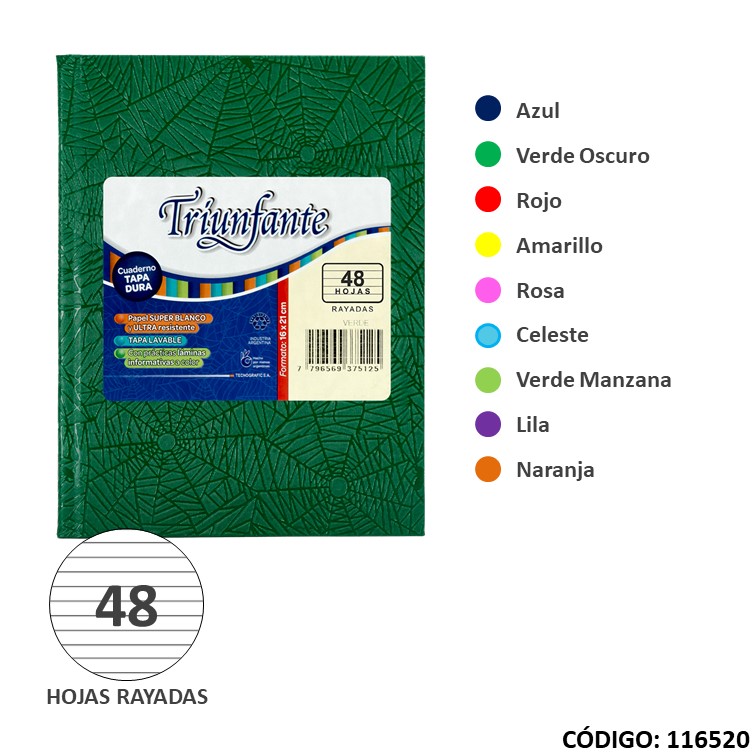 Cuaderno t/d triunf. x48h. color