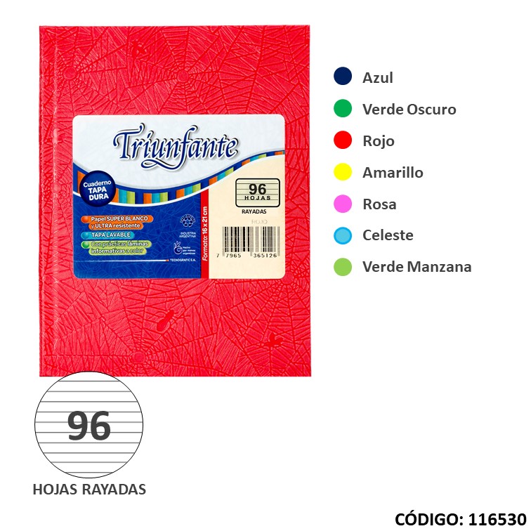 Cuaderno t/d triunf. x96h. color