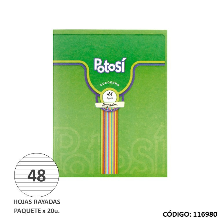 Cuaderno t/b potosi x48h. paq