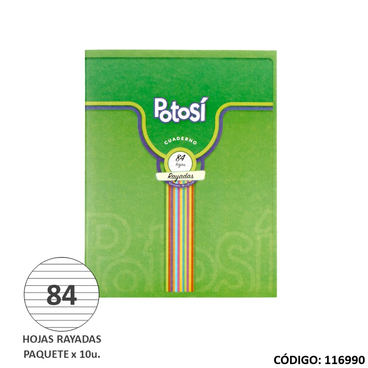 Cuaderno t/b potosi x84h. paq