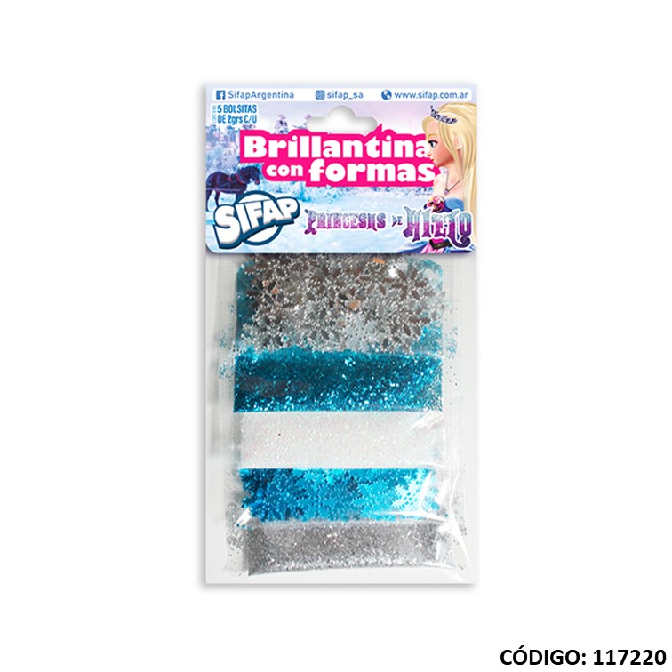 Artículo brillantina sifap c/formas princesas