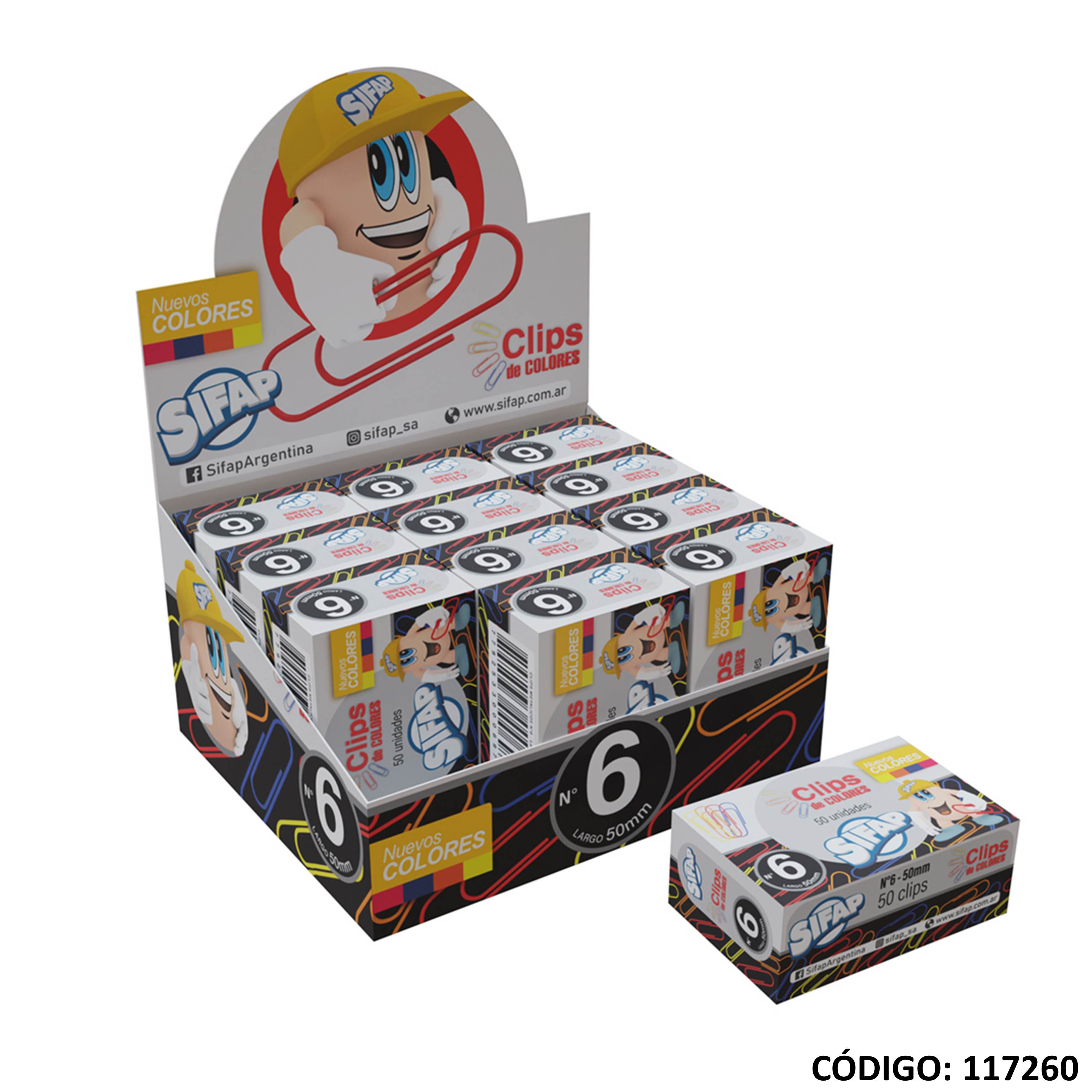 Broches clips forrado n 6 x12 cajitas