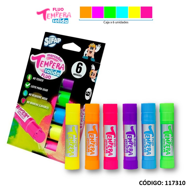 Tempera solida sifap fluo surtida