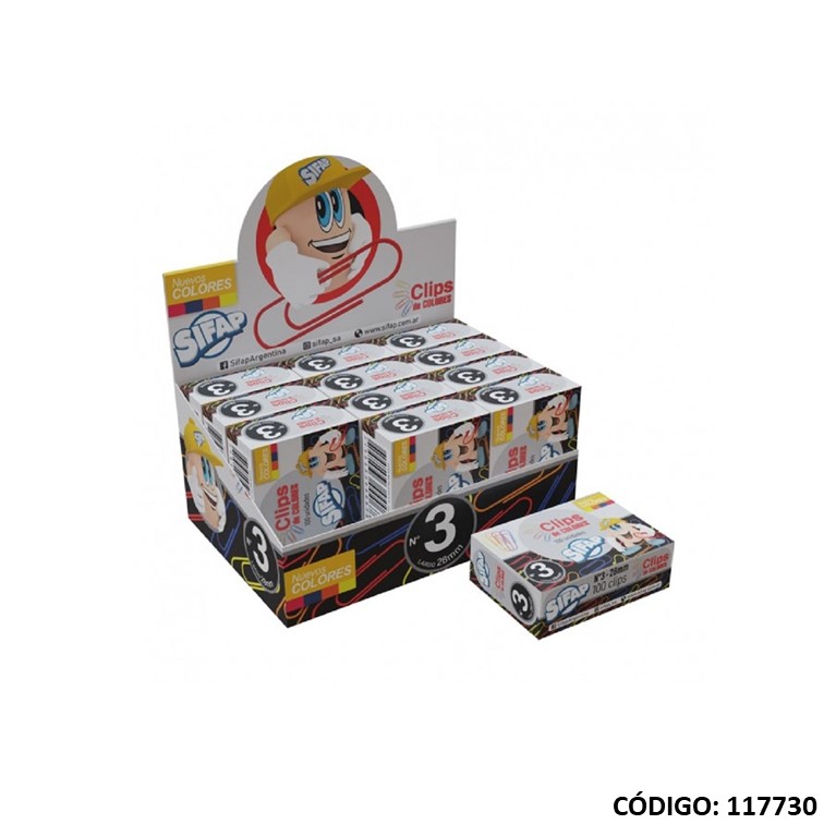 Broches clips forrado n 3 x12 cajitas