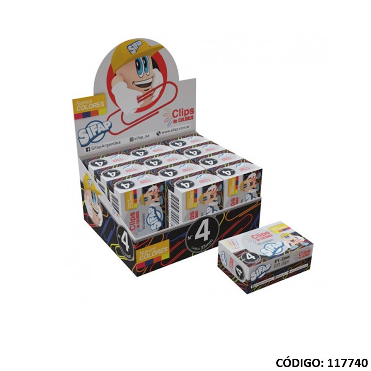 Broches clips forrado n 4 x12 cajitas