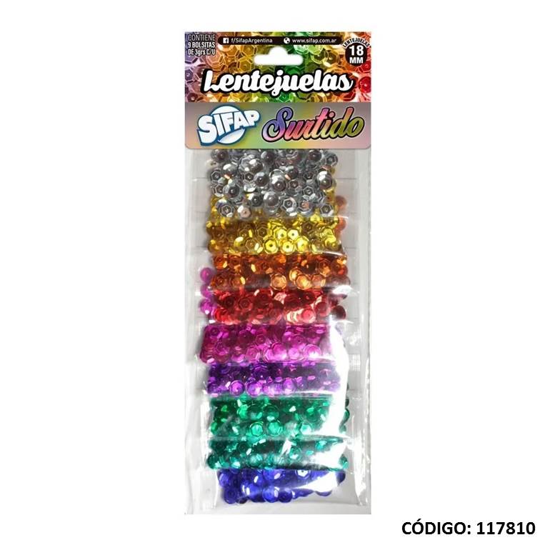 Artículo lentejuelas sifap tira x9 colores surtidos