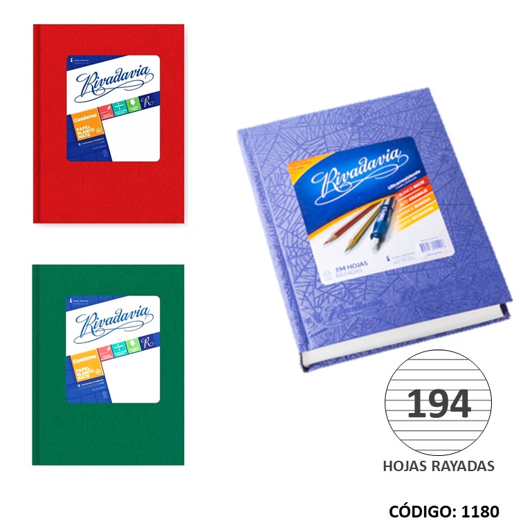 Cuaderno t/d riv. forr. x194h. a/r/v