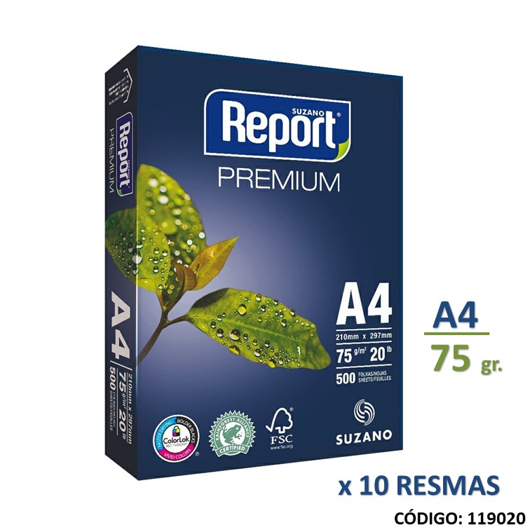 Resma report a4 75 g