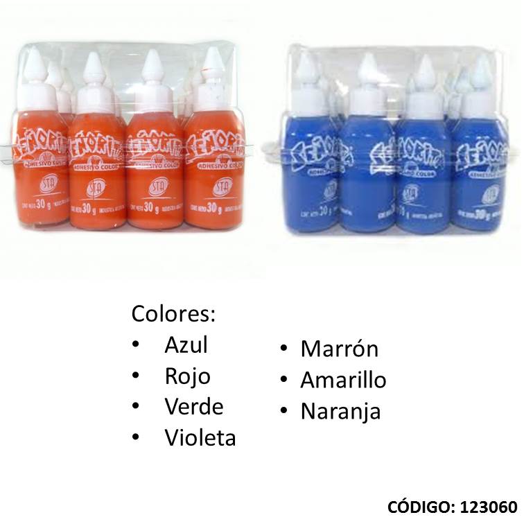 Adhesivo vinílico de colores sta 30 g (8) color