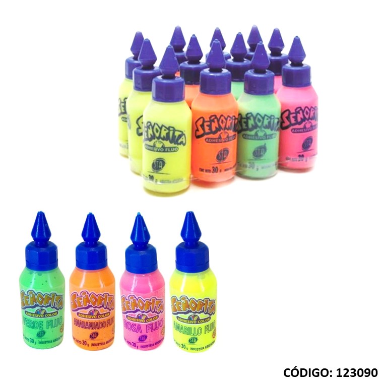 Adhesivo vinil. fluo sta 30 g (8) surtido