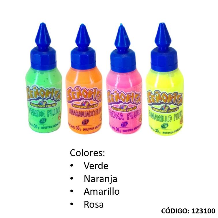 Adhesivo vinil. fluo sta 30 g (8) color