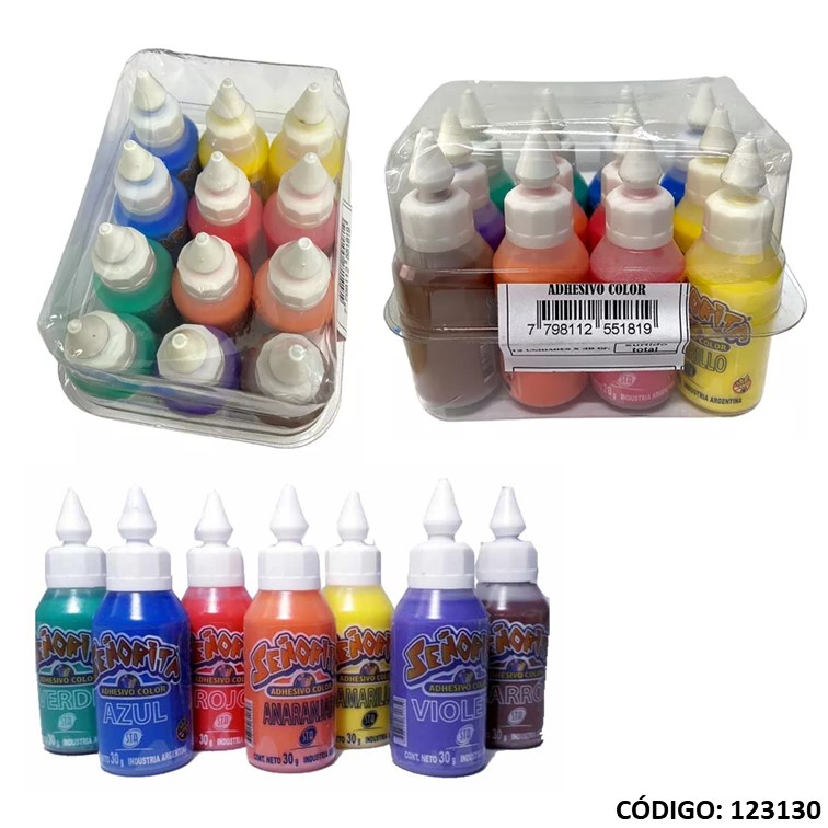 Adhesivo vinílico de colores sta s. total 30 g