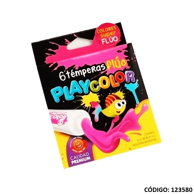 Tempera playcolor fluo pomo 8cc. surtido