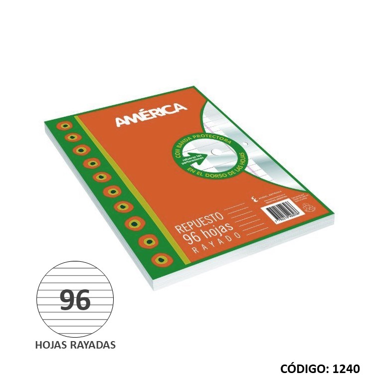 Repuesto n3 america c/banda x 96h