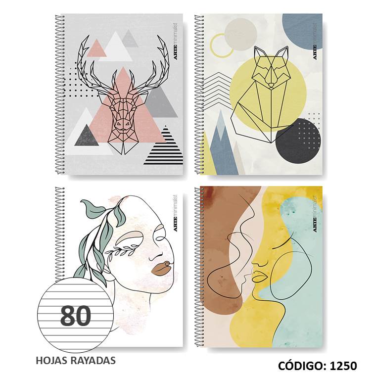 Cuaderno a4 semirig. arte minimalist x80h