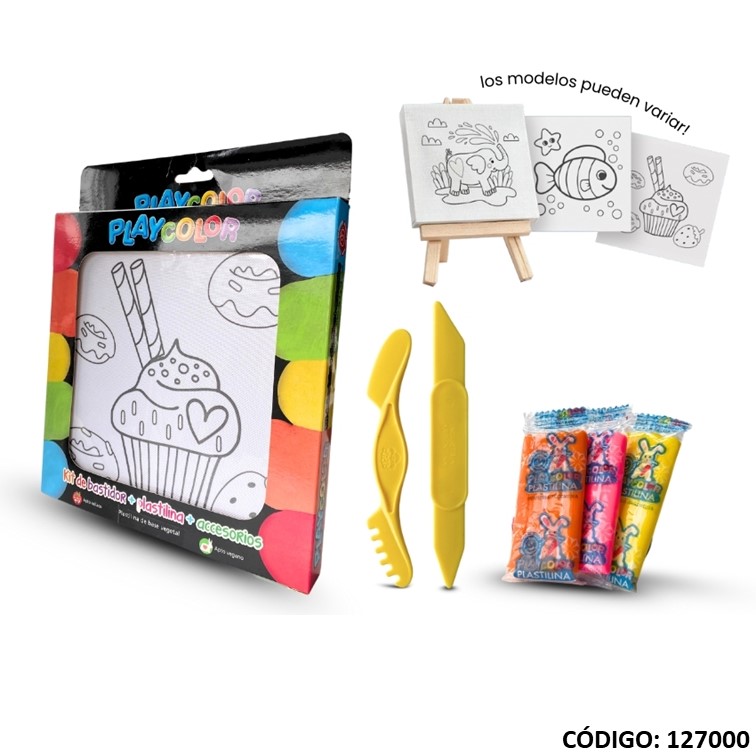 Kit plastilina playcolor + bastidor + acc