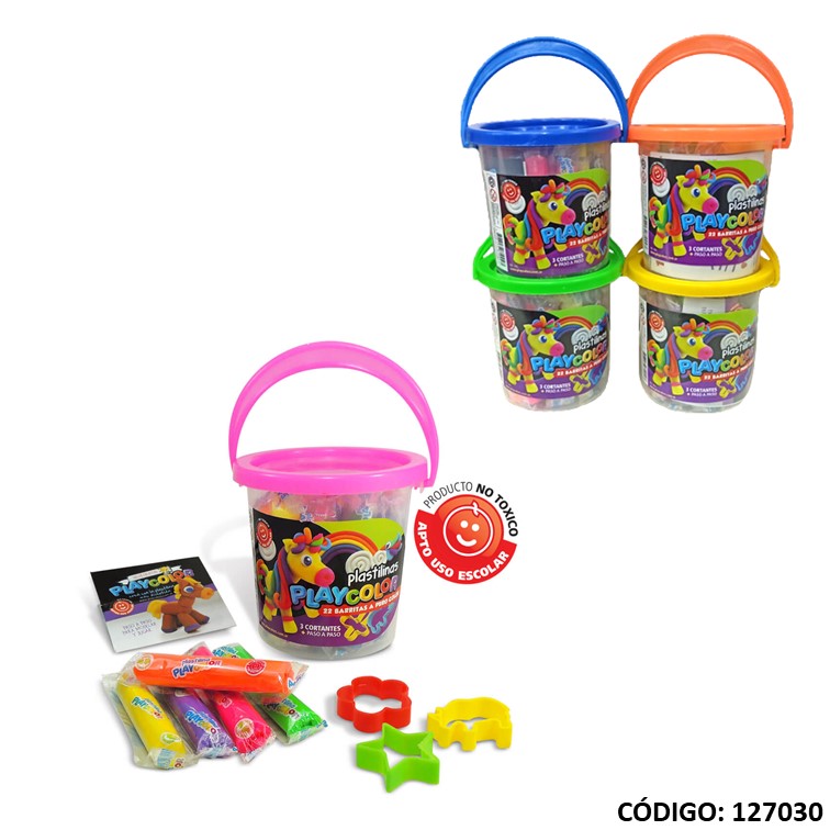 Plastilina balde playcolor + acc