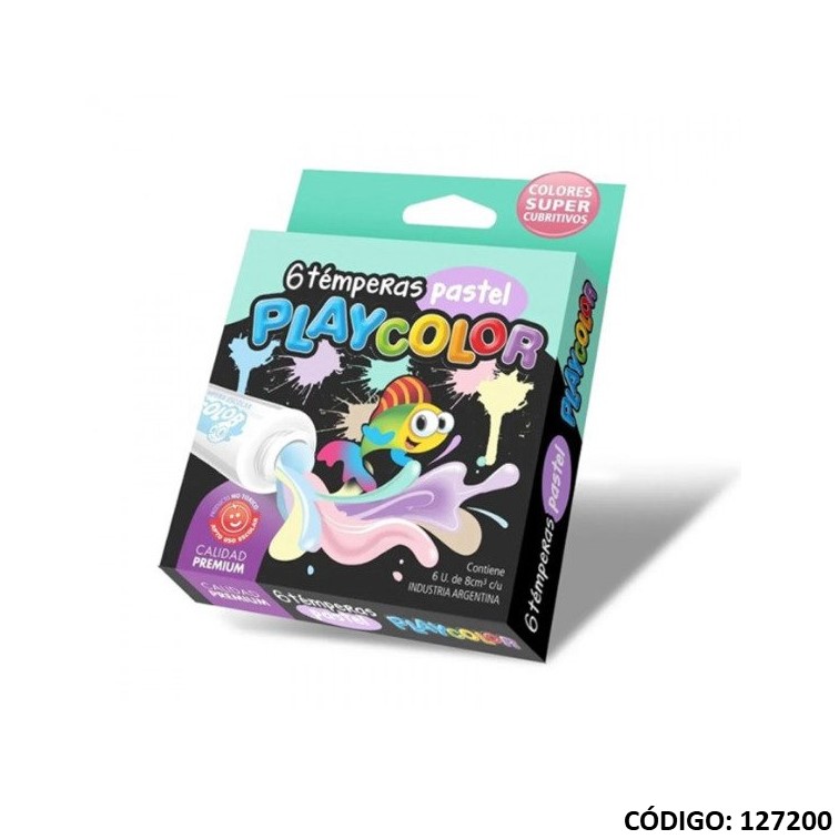 Tempera playcolor pastel pomo 8cc. surtido