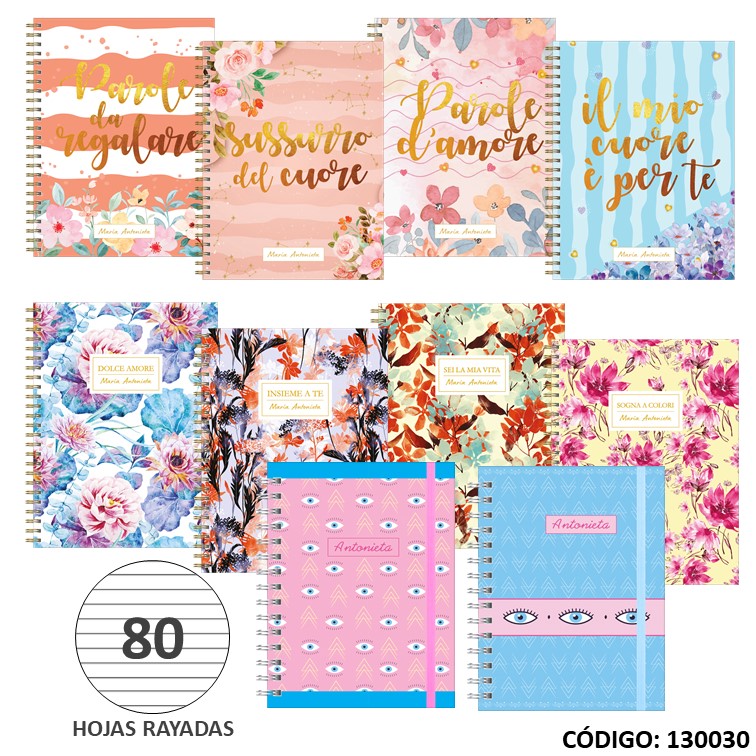 Cuaderno t/e 16x21 t/d rozini antonieta x80h