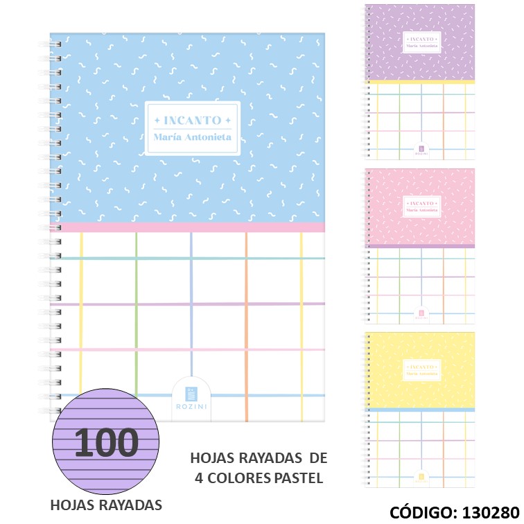 Cuaderno a4 t/d rozini incanto x100h