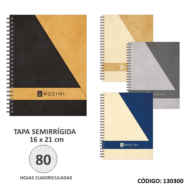 Cuaderno t/e 16x21 semirig. rozini chiave x80h