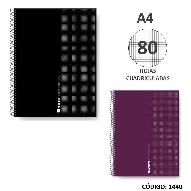 Cuaderno a4 semirig. arte business x80h