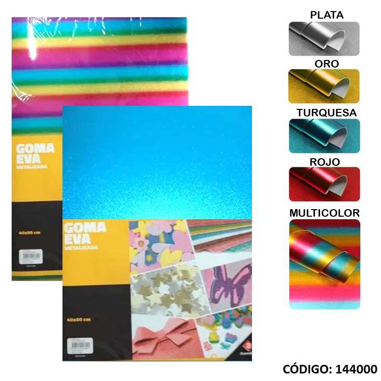Goma-eva metalizada 60x40cm