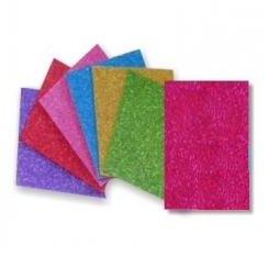 Goma-eva con acabado glitter a4 adhesivo. surtido