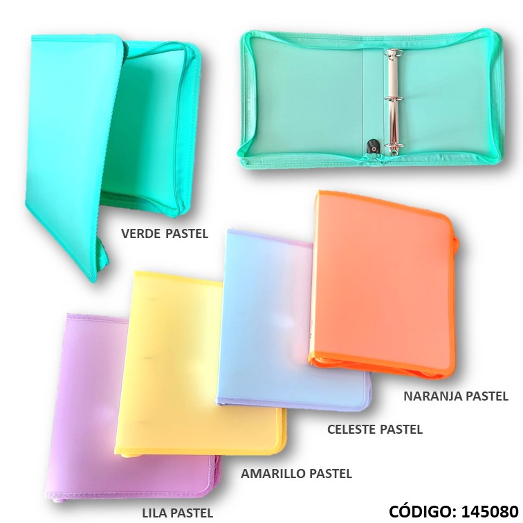 Carpeta 3a con cierre the-pel pastel