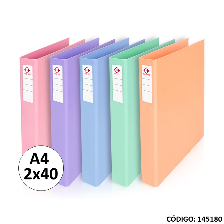 Carpeta 2a a4 pvc cartopel ""pastel""
