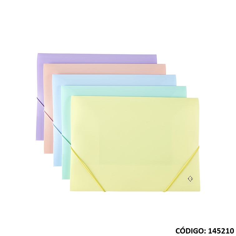 Carpeta c/elastico oficio pvc pastel surtido